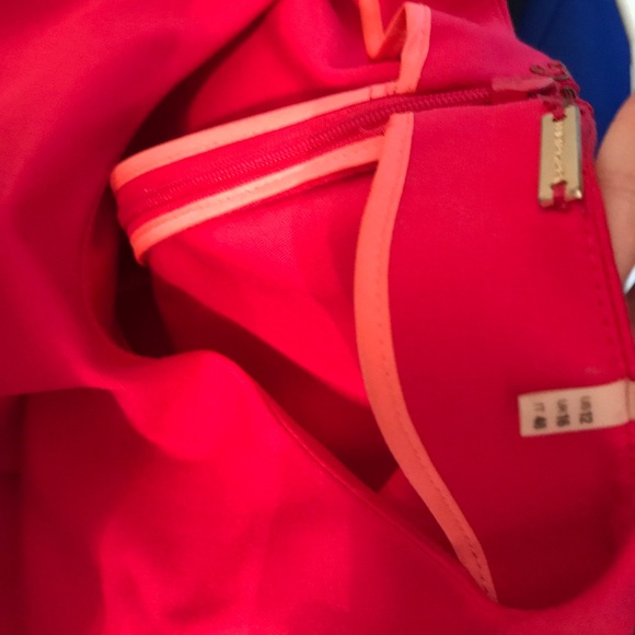 Tahari Bright Red Dress with Stone Necklace - Picture 4 of 5